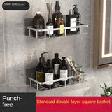 Wall-mounted Bathroom Corner Shelf Without Drilling Rustproof Space Aluminum Shower Storage  Holder