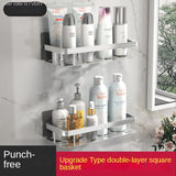 Wall-mounted Bathroom Corner Shelf Without Drilling Rustproof Space Aluminum Shower Storage  Holder