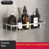 Wall-mounted Bathroom Corner Shelf Without Drilling Rustproof Space Aluminum Shower Storage  Holder