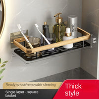 Wall-mounted Bathroom Corner Shelf Without Drilling Rustproof Space Aluminum Shower Storage  Holder