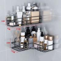 Wall-mounted Bathroom Corner Shelf Without Drilling Rustproof Space Aluminum Shower Storage  Holder