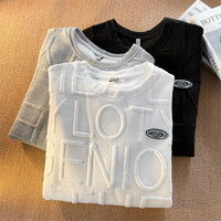 Urban Style Short-sleeved T-shirt & Short Sets Three-dimensional Letters