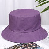 Adult and Children Pure Color Cotton Bucket Hat