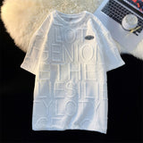 Urban Style Short-sleeved T-shirt & Short Sets Three-dimensional Letters