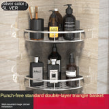 Wall-mounted Bathroom Corner Shelf Without Drilling Rustproof Space Aluminum Shower Storage  Holder