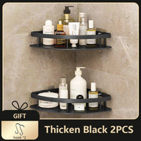 Wall-mounted Bathroom Corner Shelf Without Drilling Rustproof Space Aluminum Shower Storage  Holder