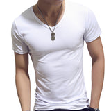 T & V Neck Short Sleeve Stretchy Tees