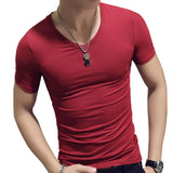 T & V Neck Short Sleeve Stretchy Tees