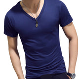 T & V Neck Short Sleeve Stretchy Tees