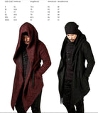 Men's hooded trench coat  solid color long sleeve personality Slim jacket