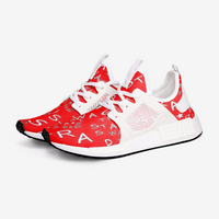 TrapStarSwag Red and White Wrap Around Low Unisex Lightweight Sneaker