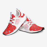 TrapStarSwag Red and White Wrap Around Low Unisex Lightweight Sneaker