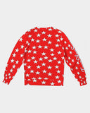 TrapStarSwag Red and White Star  Men's Classic French Terry Crewneck Pullover