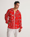 TrapStarSwag Wrap Around Red&White.v1 Men's Windbreaker