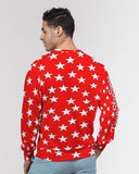 TrapStarSwag Red and White Star  Men's Classic French Terry Crewneck Pullover