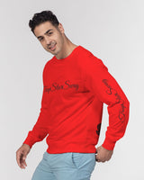 Red & Black TrapStarSwag  Men's Classic French Terry Crewneck Pullover