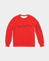 Red & Black TrapStarSwag  Men's Classic French Terry Crewneck Pullover