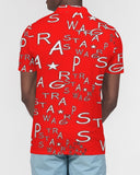 TrapStarSwag Wrap Around Red&White Men's Slim Fit Short Sleeve Polo