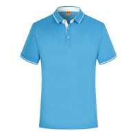 Polo Shirts Men Breathable Solid Short Sleeve Polo Turn-over Collar