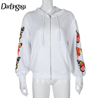 Darlingaga Butterfly Printed Sweatsuit High Waist Pants Baggy Fashion Joggers