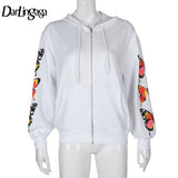 Darlingaga Butterfly Printed Sweatsuit High Waist Pants Baggy Fashion Joggers