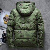 Men's Duck Down Thick Parkas Hooded Coat Thermal Windproof Jacket