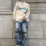 Capitol Stars Crew Neck Pullover Sweaters