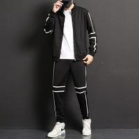 Cotton Tracksuit For Men 2 Piece Sweatshirt Sweatpants Sets