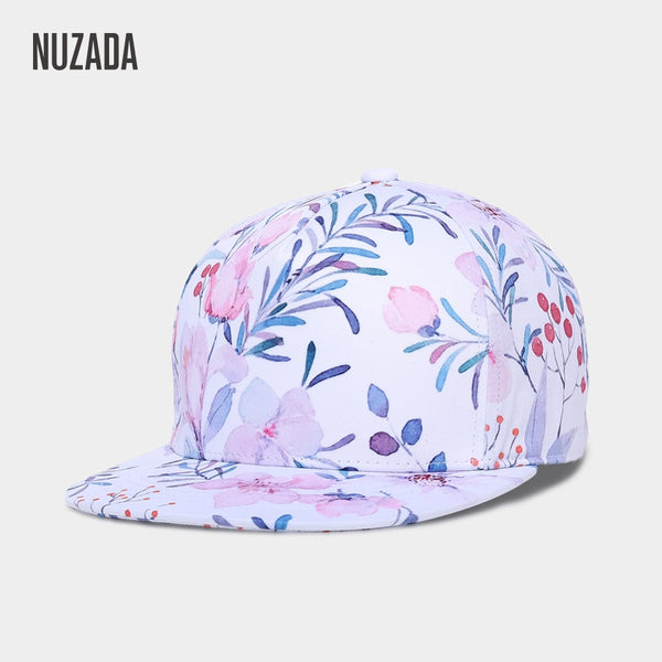 NUZADA 3D Printing Caps Small Fresh Flowers Women Baseball Cap Cotton Adjustable  Snapback