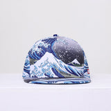 NUZADA Brand Hat Men/Women Couple Cotton Polyester 3D Printed Summer Ocean Wave Seaside Personality Caps