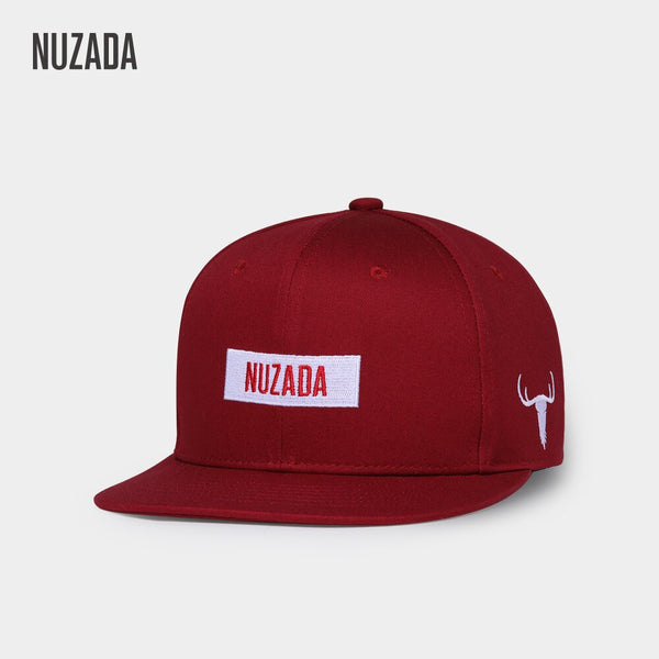 NUZADA Brand LOGO Men/Women Vintage Wine Red Embroidery Cotton Letter Caps