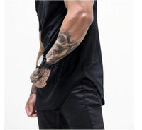 Mens muscle T shirt cotton singlets TShirt Cotton Mesh Short Sleeve