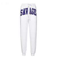 Sisterlinda Savage Letter Print  Sweatants High Waist Drawstring Joggers