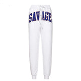 Sisterlinda Savage Letter Print  Sweatants High Waist Drawstring Joggers