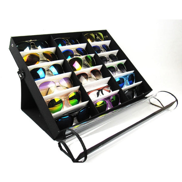 18 Grid Display Glasses Holder Storage Rack