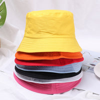 Adult and Children Pure Color Cotton Bucket Hat