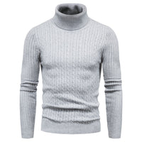 Warm Solid Color Knitted Turtleneck Sweater