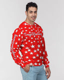 TrapStarSwag Red and White Star  Men's Classic French Terry Crewneck Pullover