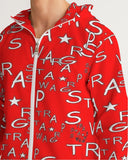 TrapStarSwag Wrap Around Red&White.v1 Men's Windbreaker
