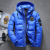 Men's Duck Down Thick Parkas Hooded Coat Thermal Windproof Jacket