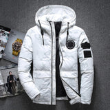 Men's Duck Down Thick Parkas Hooded Coat Thermal Windproof Jacket