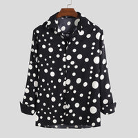 Fashion Men Polka Dot Long Sleeve Shirts Business Fitness Casual Lapel Button Blouse Streetwear INCERUN Camisas Hombre S-5XL