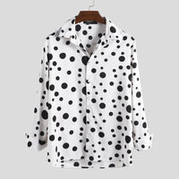 Fashion Men Polka Dot Long Sleeve Shirts Business Fitness Casual Lapel Button Blouse Streetwear INCERUN Camisas Hombre S-5XL