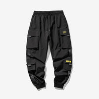 Joggers Cargo Pants Men Harem Pants Multi-Pocket Ribbons Sweatpants Casual Pants