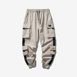 Joggers Cargo Pants Men Harem Pants Multi-Pocket Ribbons Sweatpants Casual Pants