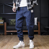 Men Loose Joggers Harem Jeans Cargo Pants Ankle-Length Denim Trousers