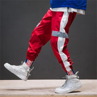 Privathinker Side Stripe Track Jogger Pants Reflective Label Track Harem Pants Male