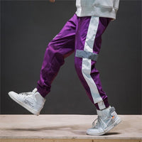 Privathinker Side Stripe Track Jogger Pants Reflective Label Track Harem Pants Male