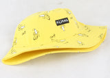 Panama Bucket Hat Men Women Bucket Cap Banana Print Yellow Fisherman Hat