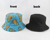 Panama Bucket Hat Men Women Bucket Cap Banana Print Yellow Fisherman Hat